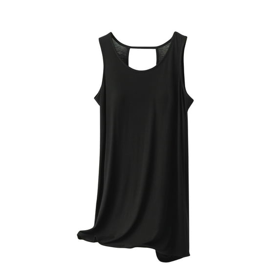 ZyeKqe Nightgown for Women with Built in Bra Soft Tank Nightshirt Summer Sleeveless Nightdress Comfy Sleepwear Sleep Shirts