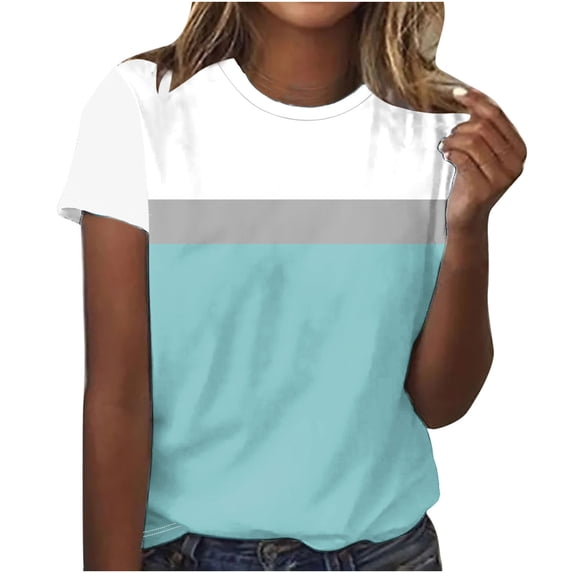 ZyeKqe Oversized T Shirts for Women Short Sleeve Summer Tops Crewneck Print Shirts 2024 Trendy Clothes
