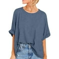thumbnail image 1 of ZyeKqe Oversized Tops for Womenn Short Sleeve Shirts Square Neck T Shirts Casual Loose Tees Blouses, 1 of 7