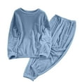 thumbnail image 1 of ZyeKqe Pajama Sets for Women 2 Piece Flannel Fuzzy Casual Pjs Outfits Winter Warm Thermal Loungewear Homewear Sleep Clothes, 1 of 6