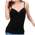 thumbnail image 1 of ZyeKqe Pajama Tops for Women Deep V Neck Chest Padded V-Neck Camisole Spaghetti Strap Comfy Loungewear, 1 of 4