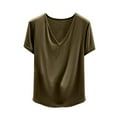thumbnail image 1 of ZyeKqe Pajama Tops for Women V Neck Short Sleeve Loungewear Loose Comfy Sleepwear Pjs Tee Shirts, 1 of 6