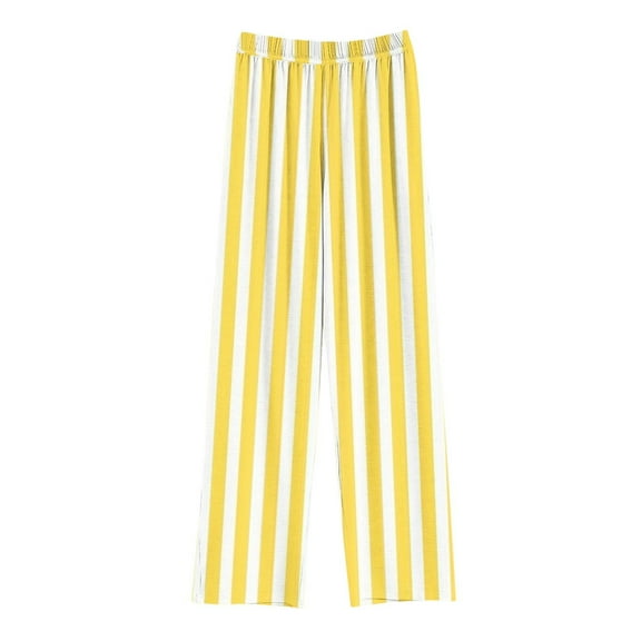 ZyeKqe Pajamas Pants for Women High Waisted Lounge Pants Wide Leg Striped Casual Comfy Sleep Bottoms