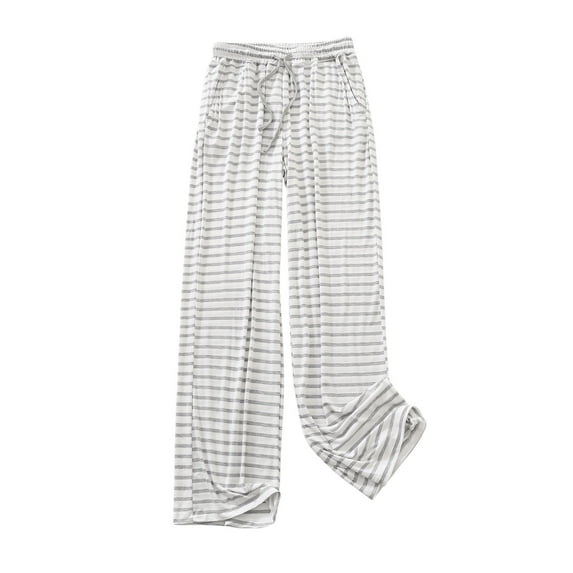 ZyeKqe Pajamas Pants for Women High Waisted Sleep Bottoms Soft Comfy Lounge Pants Striped Home Pants Sleepwear