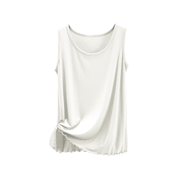 ZyeKqe Pajamas Vets for Women Sleeveless Tank Tops Round Neck Casual Comfy Sleep Top Loungewear