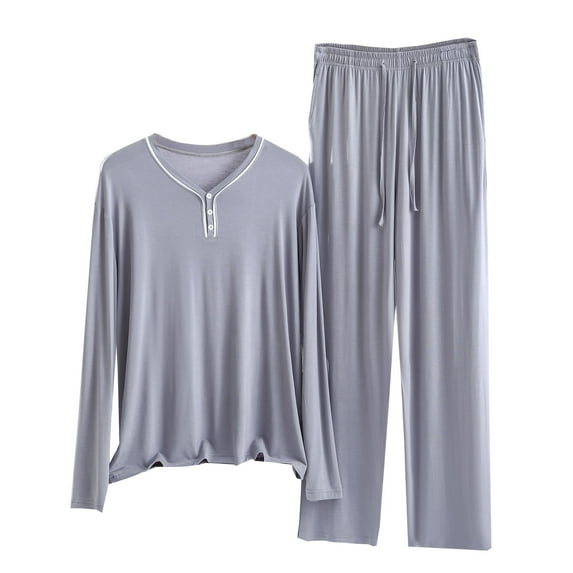 ZyeKqe Pj Sets for Woman 2 Piece Sleepwear Sets Long Sleeve Crew Neck Shirts High Waist Pants Loungewear