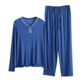 thumbnail image 1 of ZyeKqe Pj Sets for Woman 2 Piece Sleepwear Sets Long Sleeve Crew Neck Shirts High Waist Pants Loungewear, 1 of 3