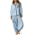 thumbnail image 1 of ZyeKqe Plaid Pajamas Sets for Women Long Sleeve Lapel Button down Sleepwear with Pants 2 Piece Pjs Sets Loungewear, 1 of 6