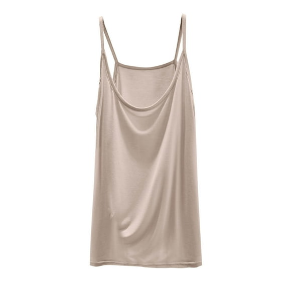 ZyeKqe Plus Size Camisole Tops for Women Racerback Spaghetti Strap Tank Tops Crewneck Sleeveless Undershirts Base Layer Vest