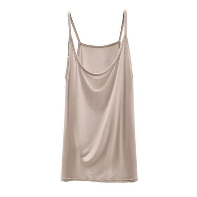 ZyeKqe Plus Size Camisole Tops for Women Racerback Spaghetti Strap Tank Tops Crewneck Sleeveless Undershirts Base Layer Vest