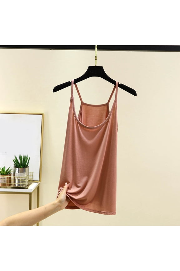 Plus Size Camisole Tops for Women Racerback Spaghetti Strap Tank Tops Crewneck Sleeveless Undershirts Base Layer Vest