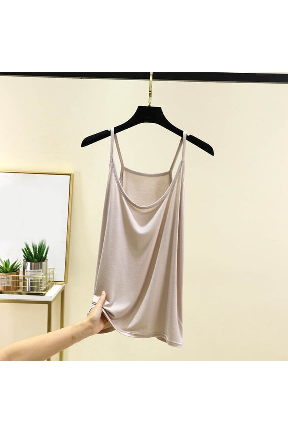 Plus Size Camisole Tops for Women Racerback Spaghetti Strap Tank Tops Crewneck Sleeveless Undershirts Base Layer Vest