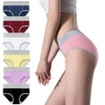 thumbnail image 1 of ZyeKqe Plus Size Cotton Underwear Womens Full Coverage Stretch Briefs Breathable Comfy 6 Pack Panties, 1 of 2