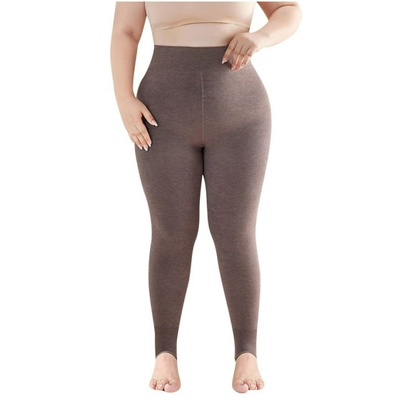 ZyeKqe Plus Size Leggings for Women High Waisted Sleep Bottoms Full Length Soft Footless Pajamas Tights