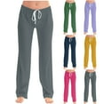 thumbnail image 1 of ZyeKqe Plus Size Pajamas Pants for Women Drawstring High Waisted Pants Casual Comfy Sleep Bottomswear, 1 of 6