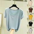 thumbnail image 1 of ZyeKqe Plus Size Pajamas Tops for Women Short Sleeve Pjs Top Round Neck Sleep Shirts Softt Comfy Homewear, 1 of 4