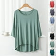 thumbnail image 1 of ZyeKqe Plus Size Pajamas Tops for Women Sleep T Shirts Scoop Neck Casual Comfy Sleepwear, 1 of 4