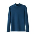 thumbnail image 1 of ZyeKqe Plus Size Pajamas Tops for Women Turtleneck Long Sleeve Shirts Loose Fitted Undershirts Soft Comfy Base Layer Sleepwear Loungewear, 1 of 3