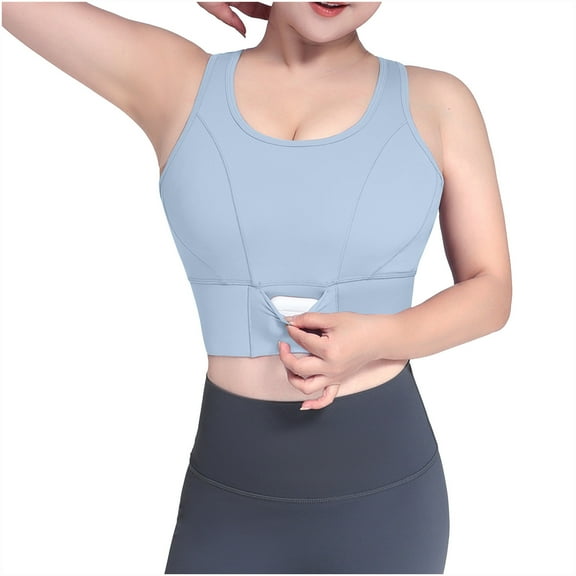 ZyeKqe Plus Size Racerback Sport Bras for Women Full Coverage Yoga Bras Hollow out Back Seamless Workout Bras