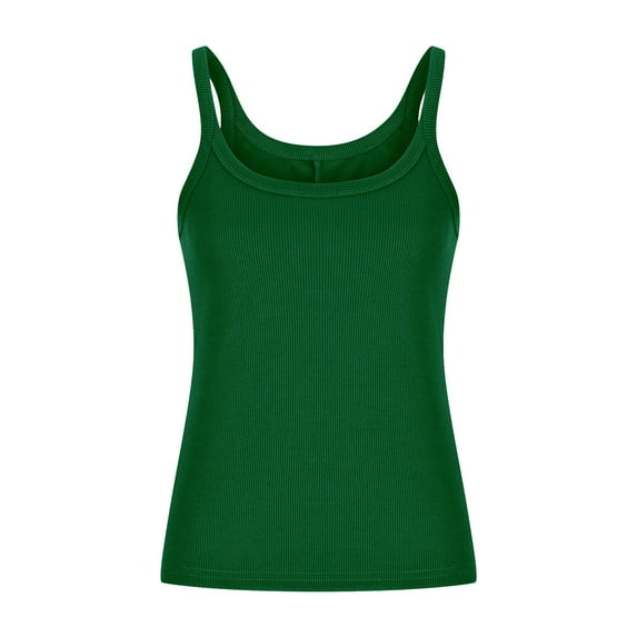 ZyeKqe Plus Size Tank Tops for Women Ribbed Knit Sleeveless Crop Tops Round Neck Slim Fitted Soft Base Layer Camis Tees