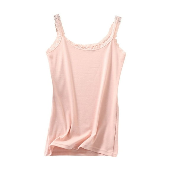 ZyeKqe Plus Size Tank Tops for Women Summer Sleeveless Lace Trim Base Layer Scoop Neck Casual Basic Slim Cami Tee Shirts