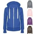 thumbnail image 1 of ZyeKqe Hoodies Jackets for Women Full Zip up Long Sleeve Jackets Winter Warm Drawstring Hooded Sweat Coats, 1 of 3