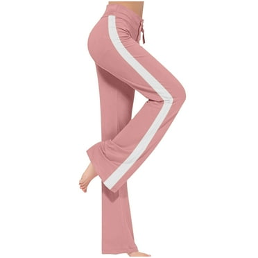 ZyeKqe Plus Size Yoga Pants for Women Drawstring High Waisted Lounge Pants Straight Wide Leg Casual Comfy Trousers