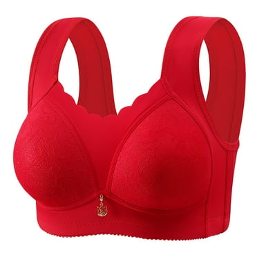 ZyeKqe Push up Bras for Women Wide Strap No Underwire Full Coverage Bras Comfort Wirefree Everyday Bras