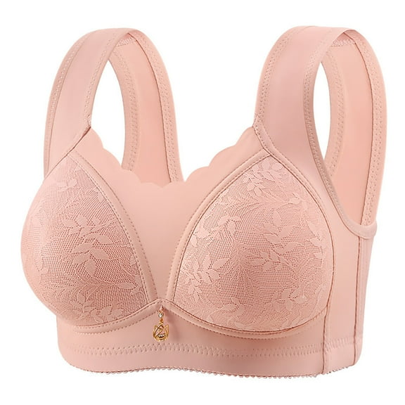 ZyeKqe Push up Bras for Women Wide Strap No Underwire Full Coverage Bras Comfort Wirefree Everyday Bras