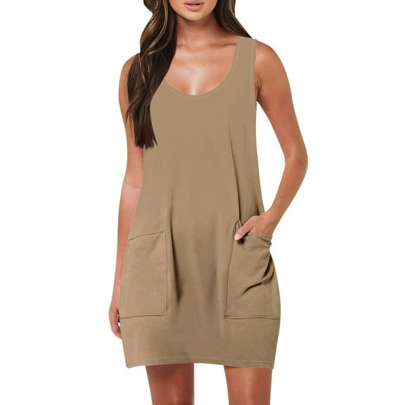 ZyeKqe Rompers for Women Casual Summer Dressy Sleeveless Jumpers Baggy Lounge Shorts with Pockets