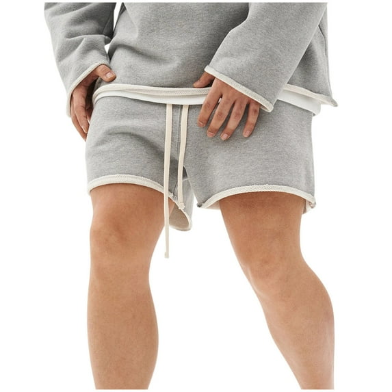 ZyeKqe Running Shorts for Men Drawstring High Waisted Sweat Shorts Wide Leg Gym Shorts