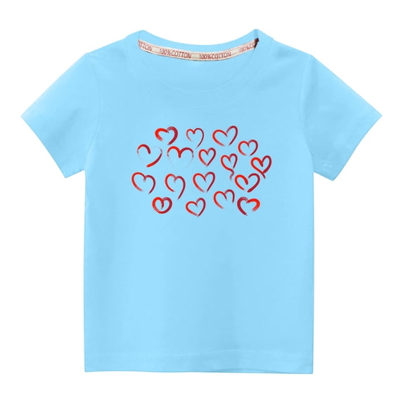 ZyeKqe Shirts for Kids Toddler Boys Girls T Shirts Short Sleeve Shirts Graphic Printed Tees Fashion Short Tops
