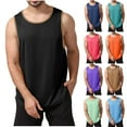 thumbnail image 1 of ZyeKqe Sleeveless Shirts for Men Round Neck Workout Tank Tops Solid Color T Shirts Loose Fitted Tees, 1 of 8