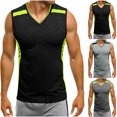 thumbnail image 1 of ZyeKqe Sleeveless Shirts for Men V Neck Workout Tank Tops Stretchy Slim Fitted Muscle T Shirts Tees, 1 of 8