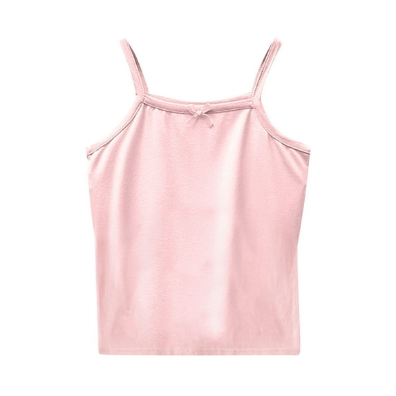 ZyeKqe Sleeveless Tops for Girls Spaghetti Strap Tank Tops Square Neck Soft Undershirts Vest Solid Color Summer T Shirts