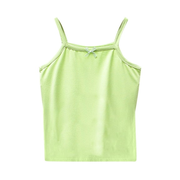 ZyeKqe Sleeveless Tops for Girls Spaghetti Strap Tank Tops Square Neck Soft Undershirts Vest Solid Color Summer T Shirts