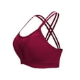 thumbnail image 1 of ZyeKqe Square Neck Sports Bras for Women Criss Cross Back Wireless Workout Bras Hollow out Front High Support Gym Bras, 1 of 5