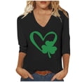 thumbnail image 1 of ZyeKqe St. Patrick's Day Shirt Women 3/4 Sleeves Blouses Cute Graphic Print Shirts Tees Crewneck Pullover Tops, 1 of 6