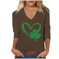 thumbnail image 1 of ZyeKqe St. Patrick's Day Shirt Women 3/4 Sleeves Blouses Cute Graphic Print Shirts Tees Crewneck Pullover Tops, 1 of 6