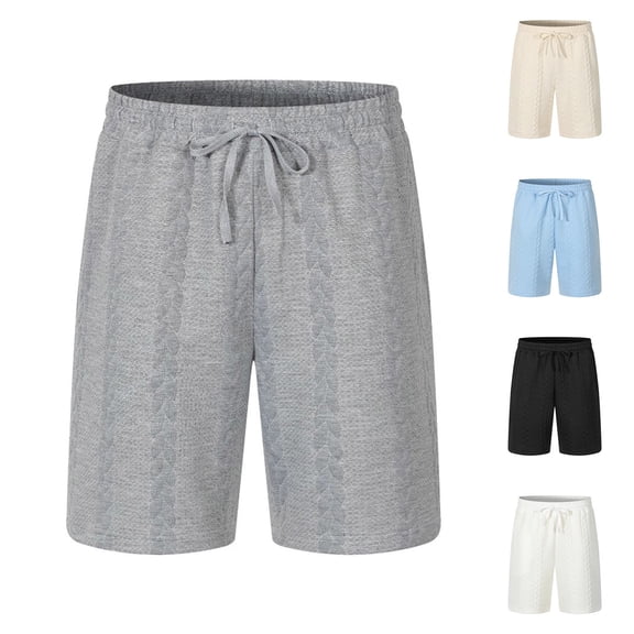 ZyeKqe Mens Casual Shorts Lightweight Elastic Waist Drawstring Summer Beach Shorts with Pockets