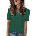 thumbnail image 1 of ZyeKqe Summer Tops for Women Casual Short Sleeve Shirts V Neck Blouses Loose Fitted T Shirts, 1 of 9