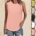 thumbnail image 1 of ZyeKqe Summer Tops for Women Sleevelss Tank Tops Plain Crewneck Shirts Casual Loose Tees, 1 of 8