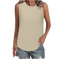 thumbnail image 1 of ZyeKqe Summer Tops for Womenn Sleevelss Tank Tops Plain Crewneck Shirts Casual Loose Tees, 1 of 8