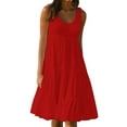 thumbnail image 1 of ZyeKqe Sundresses for Women Casual Beach Sleeveless Vacation Sun Dresses Summer Flowy Midi Tank Dress, 1 of 8