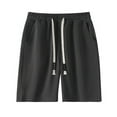 thumbnail image 1 of ZyeKqe Sweat Shorts for Men Drawstring High Waisted Knee Length Running Shorts Wide Leg Gym Shorts with Pockets, 1 of 2