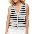 thumbnail image 1 of ZyeKqe Sweater Vest for Women Casual Sleeveless Shirts Deep V Neck Knit Pullover Tops Striped Lightweight Knitwear, 1 of 7