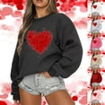 thumbnail image 1 of ZyeKqe Valentines Sweatshirt Women Fleece Lined Crewneck Loose Comfy Pullover Casual Graphic Printed Long Sleeve Tops, 1 of 6