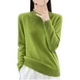 thumbnail image 1 of ZyeKqe Sweaters for Women High Neck Long Sleeve Shirts Solid Color Warm Pullover Knit Top Lightweight Fall Tops, 1 of 3