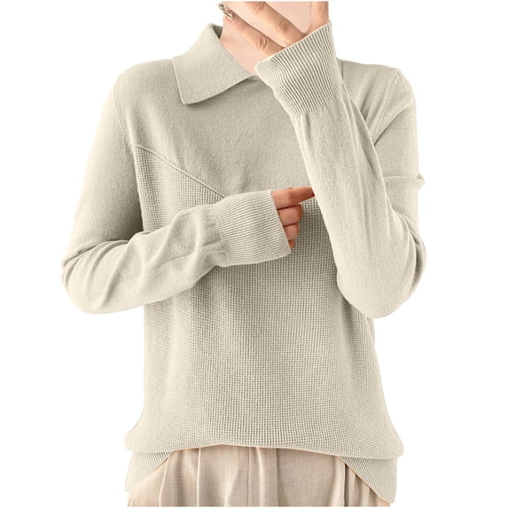 ZyeKqe Sweaters for Women Long Sleeve Top Ribbed Knit Top Lightweight Pullover Top Blouses Loose Fitting