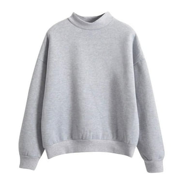 ZyeKqe Sweatshirts for Women Long Sleeve Fall Shirts Crewneck Pullover Tops Solid Color 2024 Fall Fashion Top